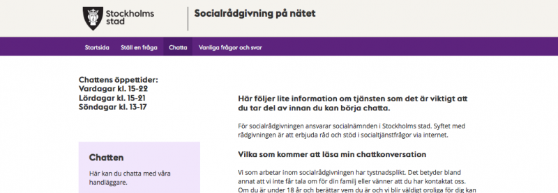 Socialrådgivning via chatt