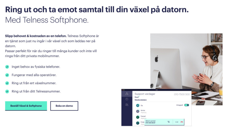 Nu lanserar Telness softphone