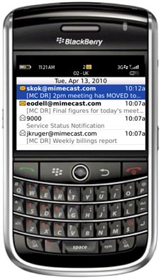 Blackberry-mejl
direkt ur molnet